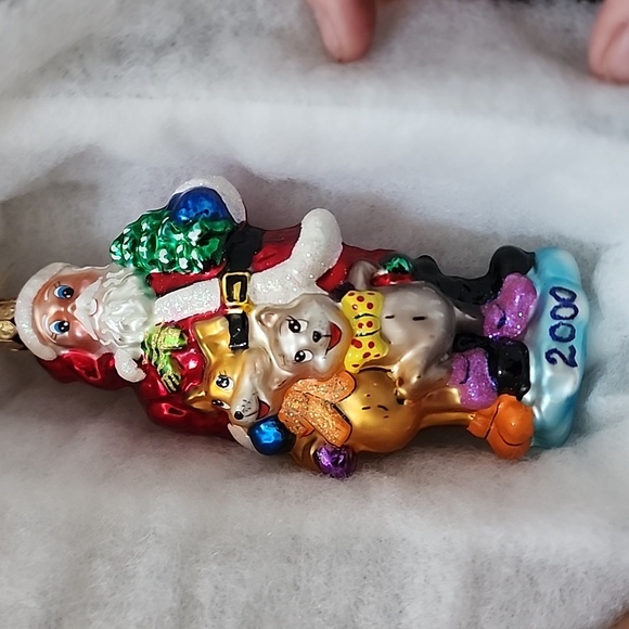 Christopher Radko Ornament A Paws LA Exclusive Design Santa Cat & Puppy.